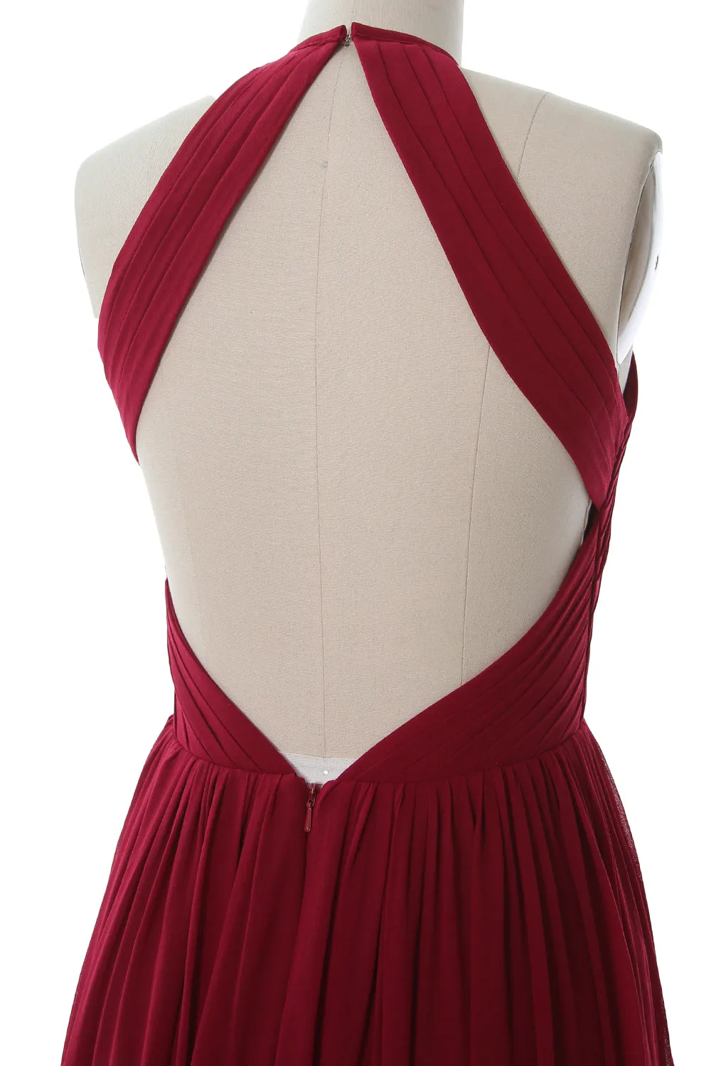 MACLoth Halter Long Bridesmaid Dresses Wedding Formal Evening Gown MoH