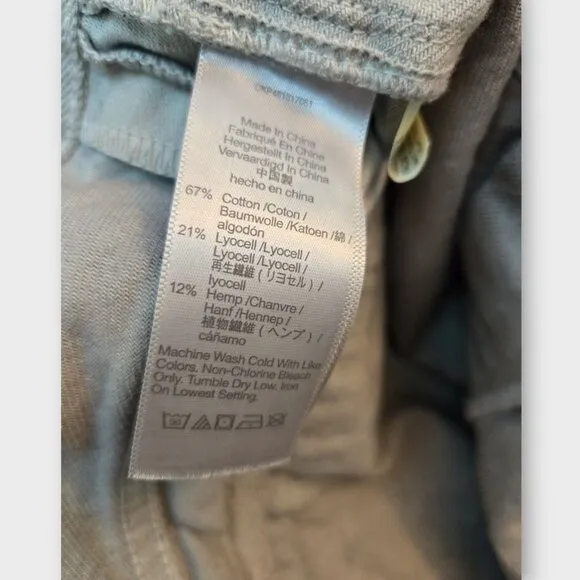 Madewell x MN Dye Studio Denim Patch-Pocket Micro Mini Skirt Taupe color 30 NWT
