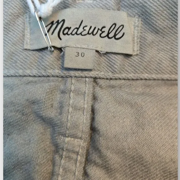 Madewell x MN Dye Studio Denim Patch-Pocket Micro Mini Skirt Taupe color 30 NWT