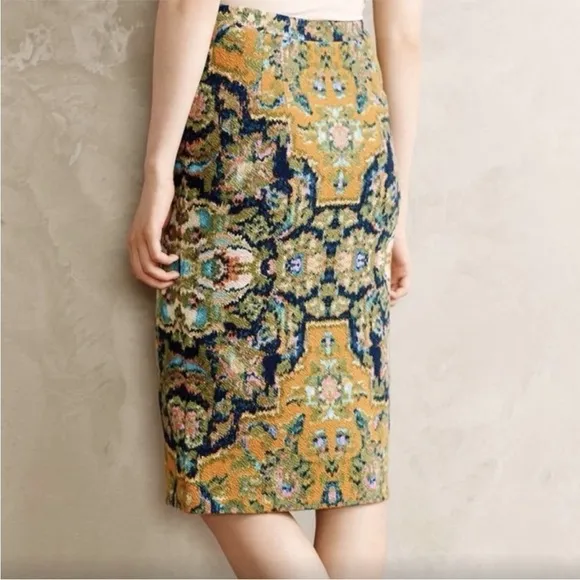 Maeve Anthropologie Tapestry Pencil Skirt Stretch Medium​​