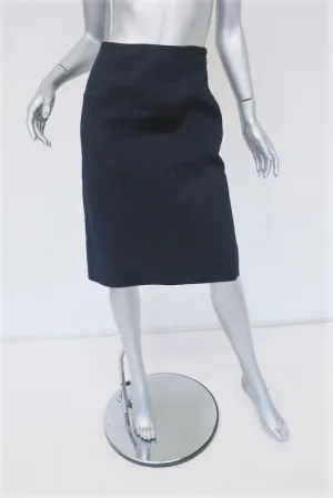 Marni Pencil Skirt Navy Stretch Cotton Size 38