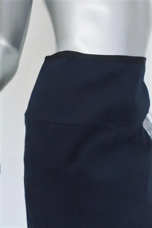 Marni Pencil Skirt Navy Stretch Cotton Size 38