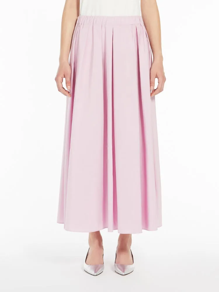 [Max Mara] Curvato Long Taffeta Skirt - Pink