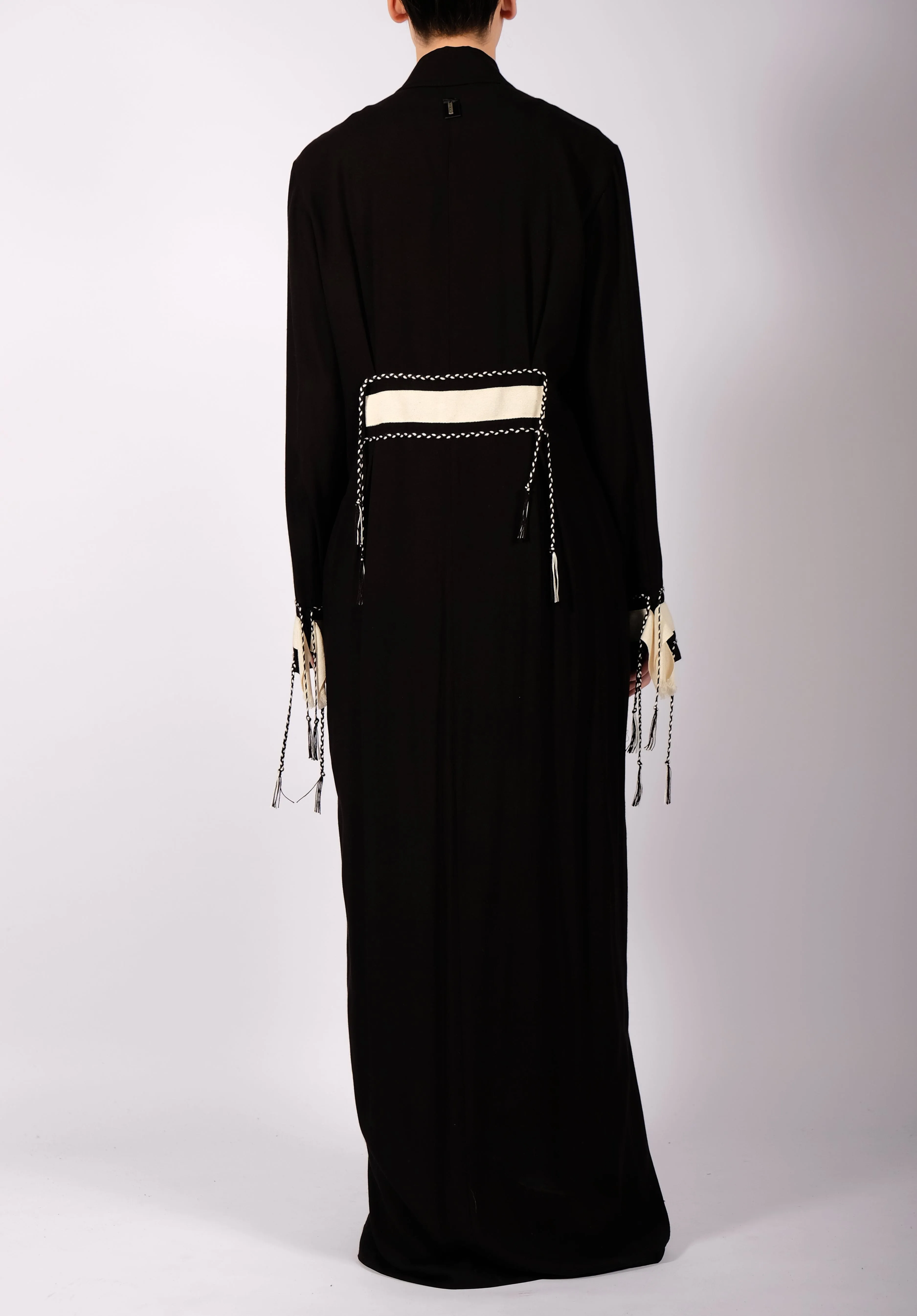 Maxi Black Washed Cotton Robe