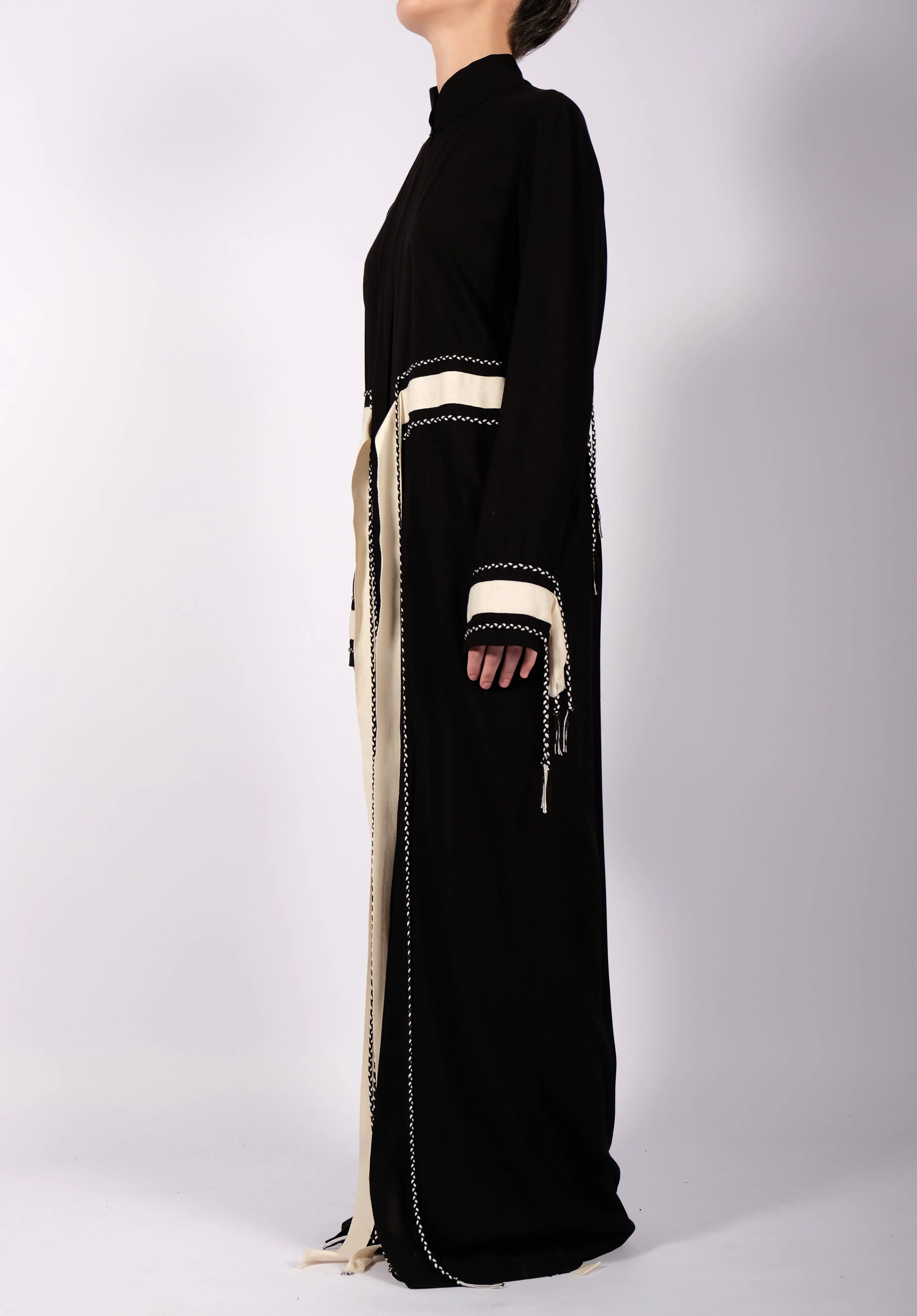 Maxi Black Washed Cotton Robe