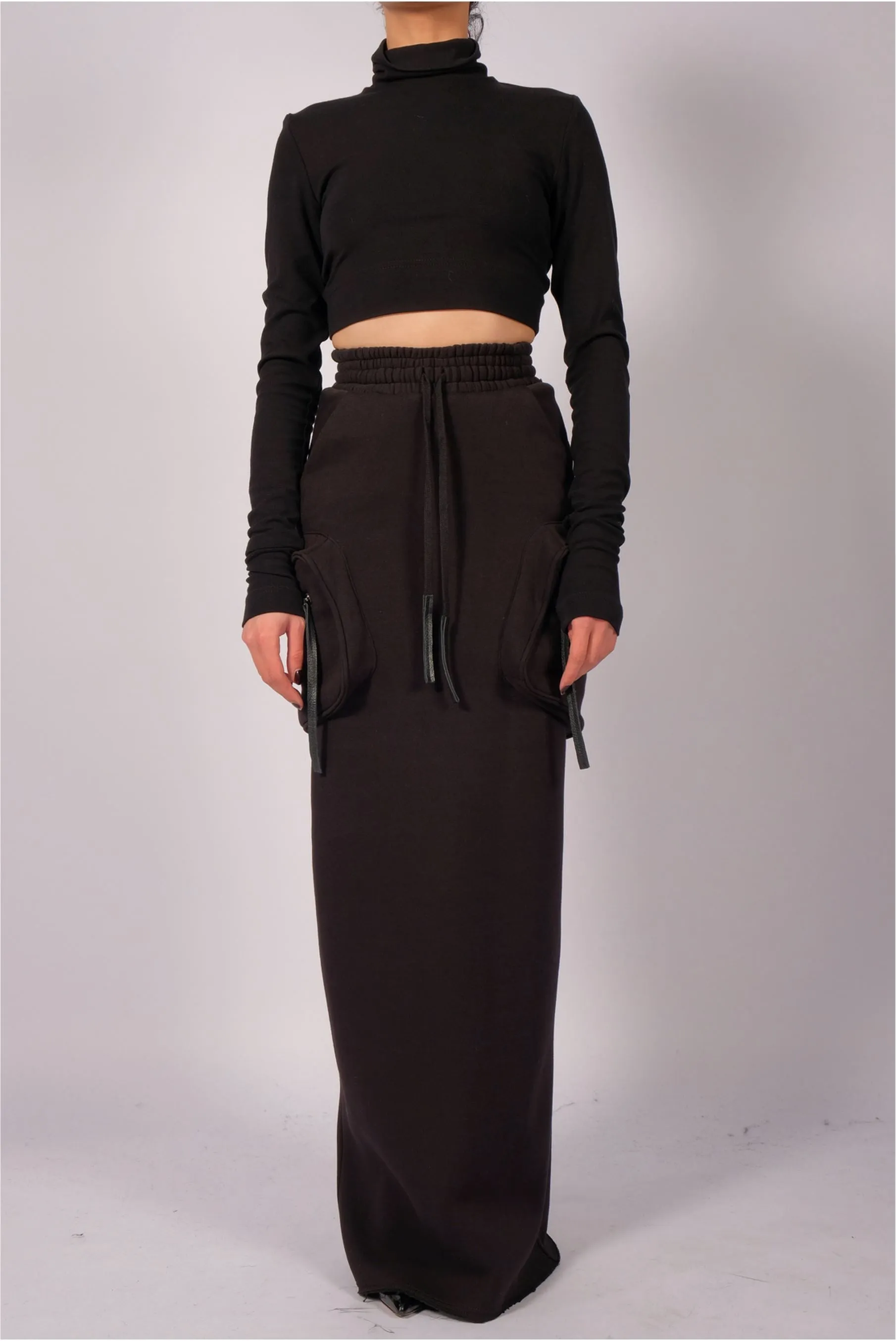 Maxi Sweatshirt Skirt with Pockets