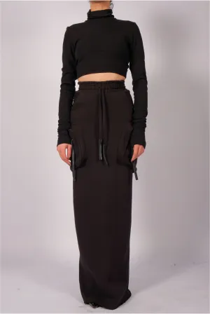 Maxi Sweatshirt Skirt with Pockets