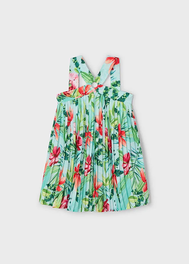 Mayoral 3934 Aqua Pleated Dress In Stock Now