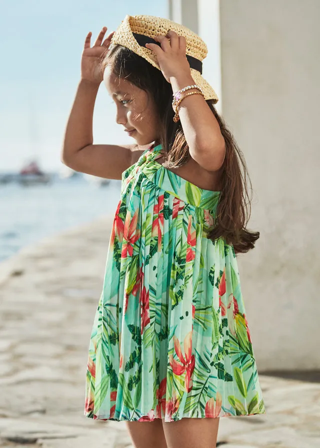 Mayoral 3934 Aqua Pleated Dress In Stock Now