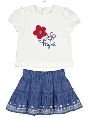 Mayoral skirt set summer 24.   01242095