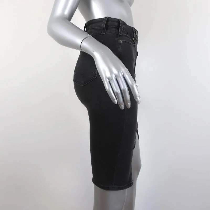 McGuire Pencil Skirt Neverland Black Stretch Denim Size 24 NEW