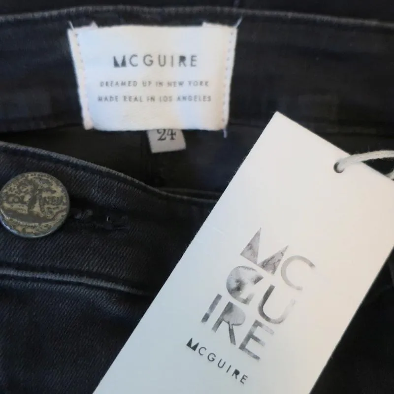 McGuire Pencil Skirt Neverland Black Stretch Denim Size 24 NEW