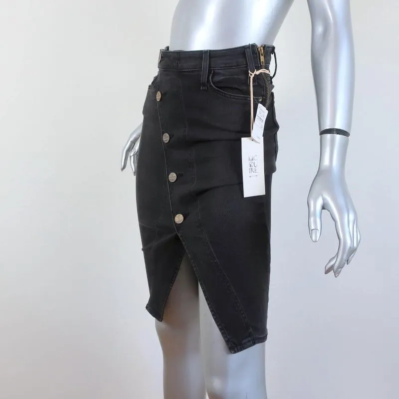 McGuire Pencil Skirt Neverland Black Stretch Denim Size 24 NEW