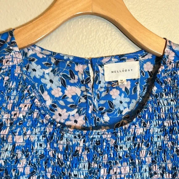 Melloday Blue Floral Boho Maxi Dress