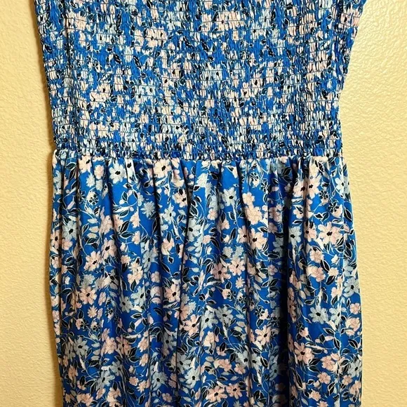 Melloday Blue Floral Boho Maxi Dress