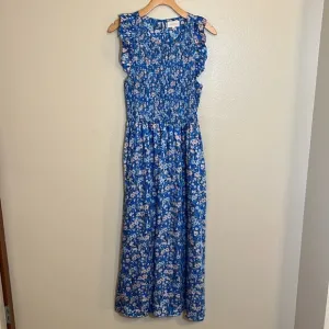 Melloday Blue Floral Boho Maxi Dress