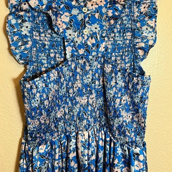 Melloday Blue Floral Boho Maxi Dress
