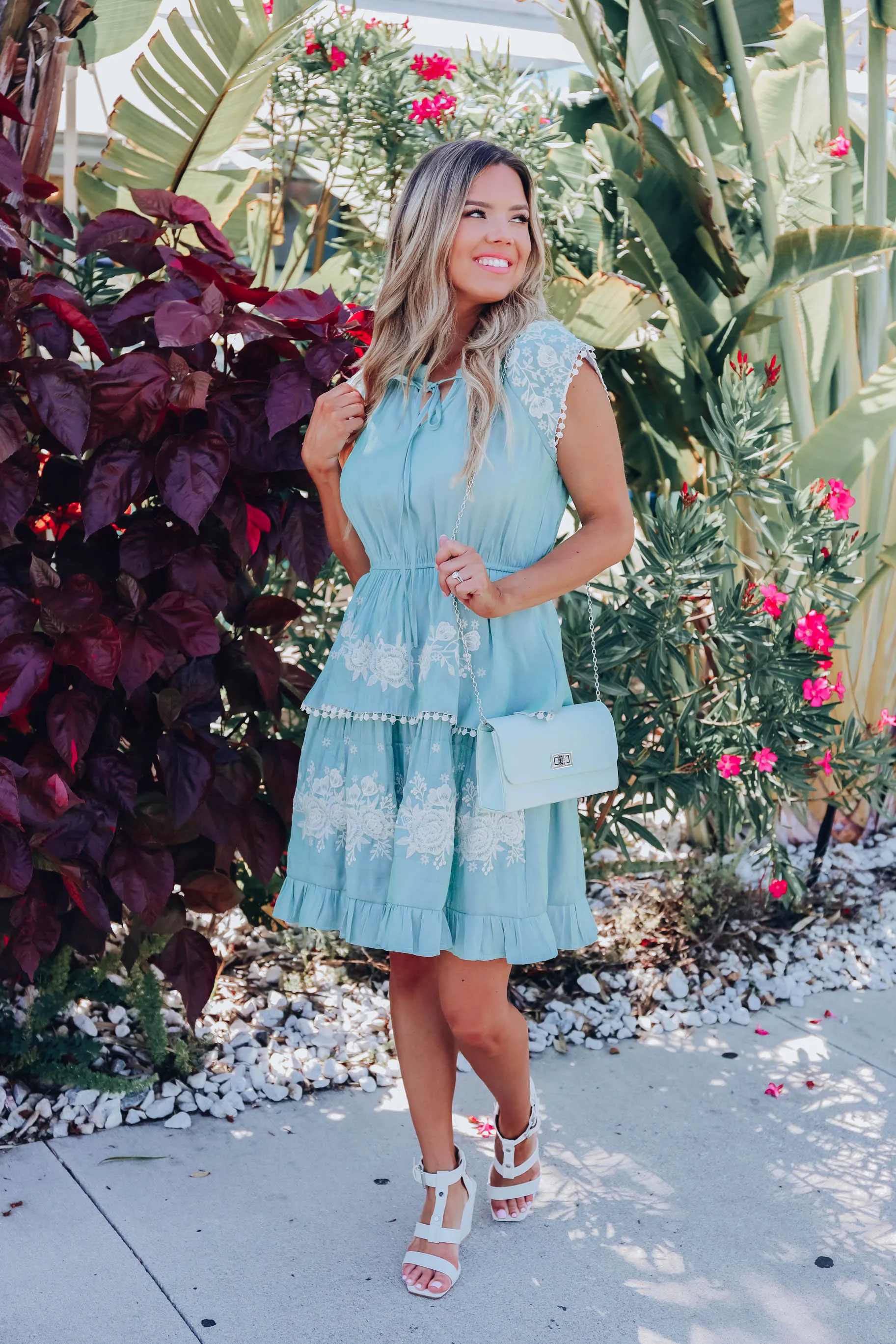 Mermaid Blue Embroidered Dress