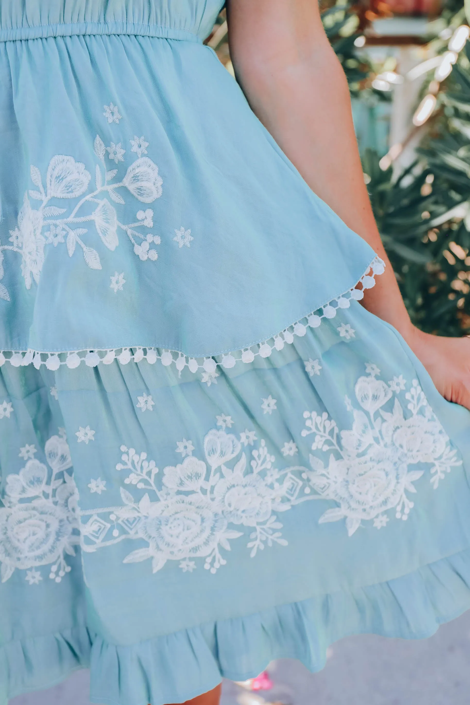 Mermaid Blue Embroidered Dress