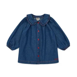 Mini Heidi Baby Dress, Denim Brut