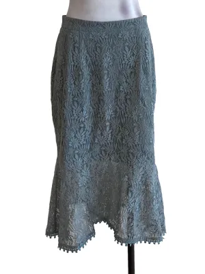 Mint Floral Laced Skirt LB