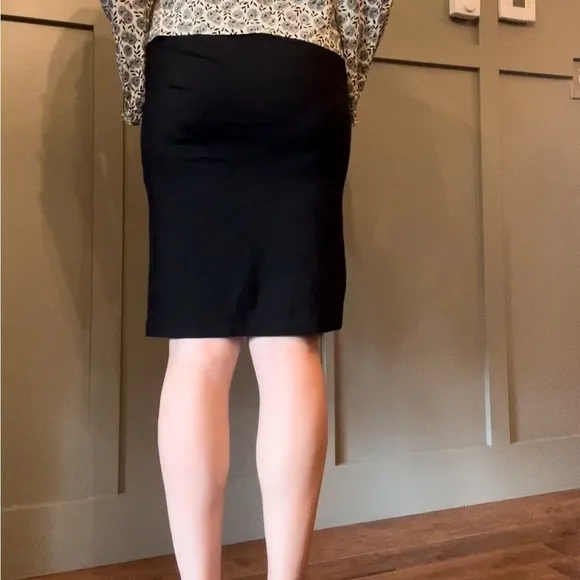 Mm Lafleur The Soho Skirt Ruched Lined Pencil Skirt Stretch Jersey Black Size XS