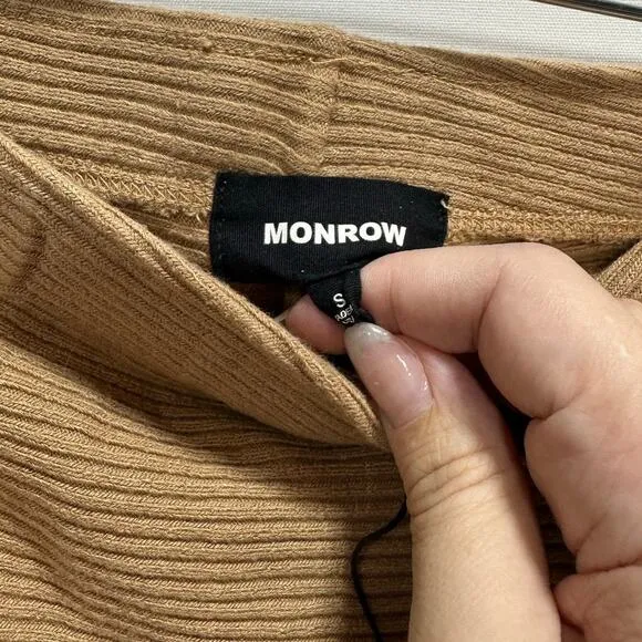 Monrow Ribbed Stretch Cotton Midi Pencil Skirt size Small NEW