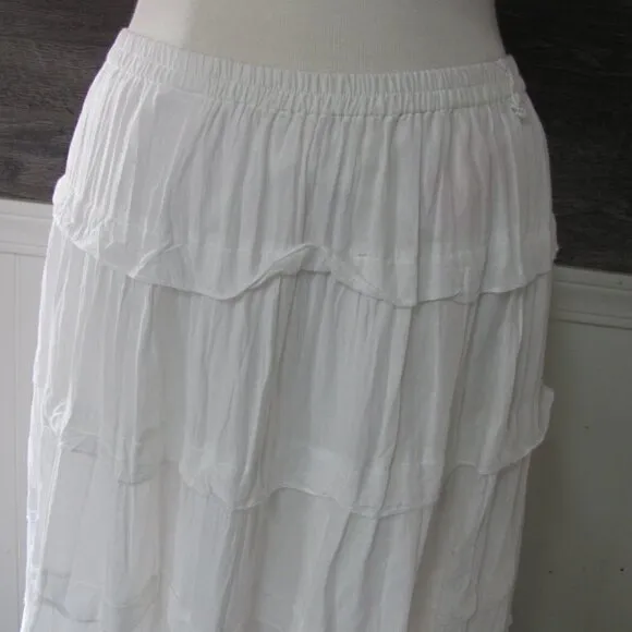 MULITPLES LADIES BOHO MAXI SKIRT WITH BLACK LACE TRIM