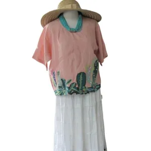 MULITPLES LADIES BOHO MAXI SKIRT WITH BLACK LACE TRIM