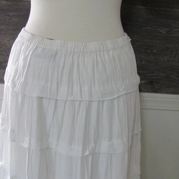 MULITPLES LADIES BOHO MAXI SKIRT WITH BLACK LACE TRIM