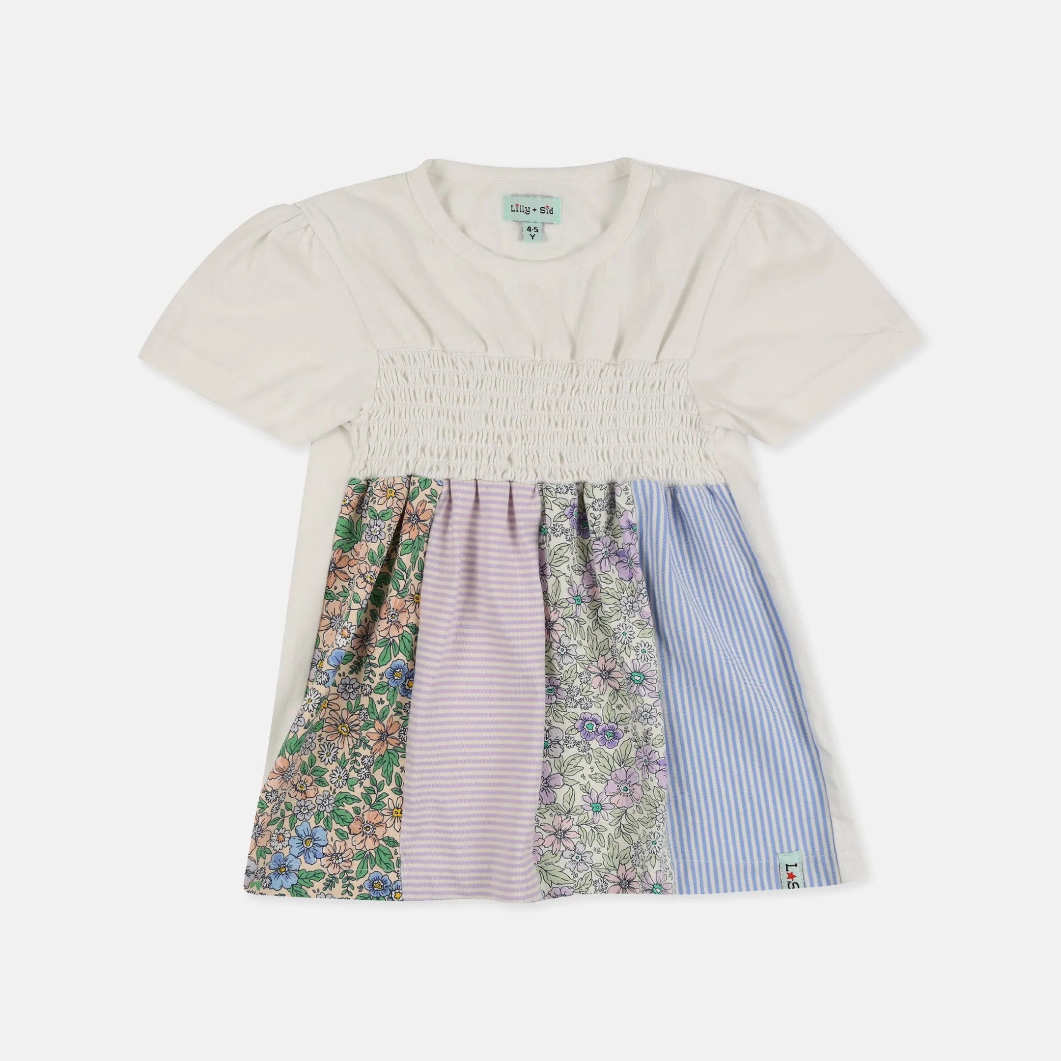 Multicoloured Floral And Stripe Print Top