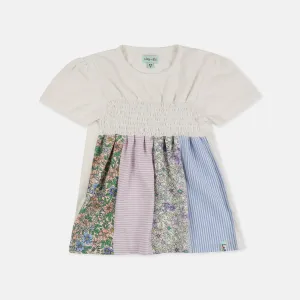 Multicoloured Floral And Stripe Print Top
