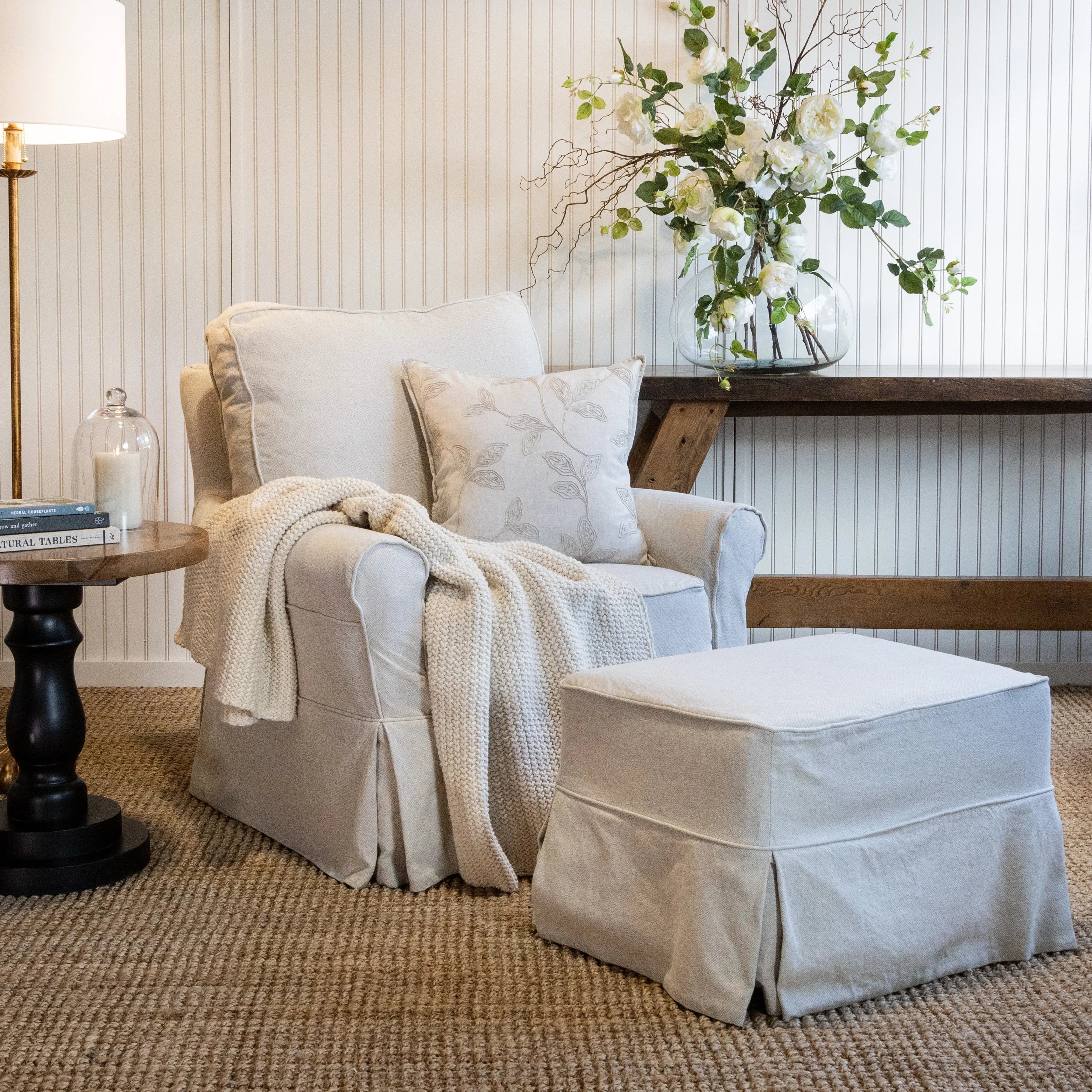Nantucket Slipcovered XL Swivel Glider