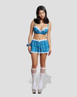 Naughty Kitten Plaid Set