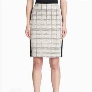 New Calvin Klein Tweed Scuba Skirt white black size 16