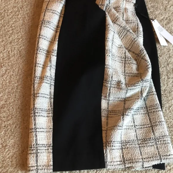 New Calvin Klein Tweed Scuba Skirt white black size 16