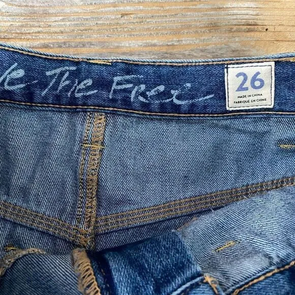 NEW Free People Sidecar Denim Mini Skirt Blue Saratoga Pleated Women's