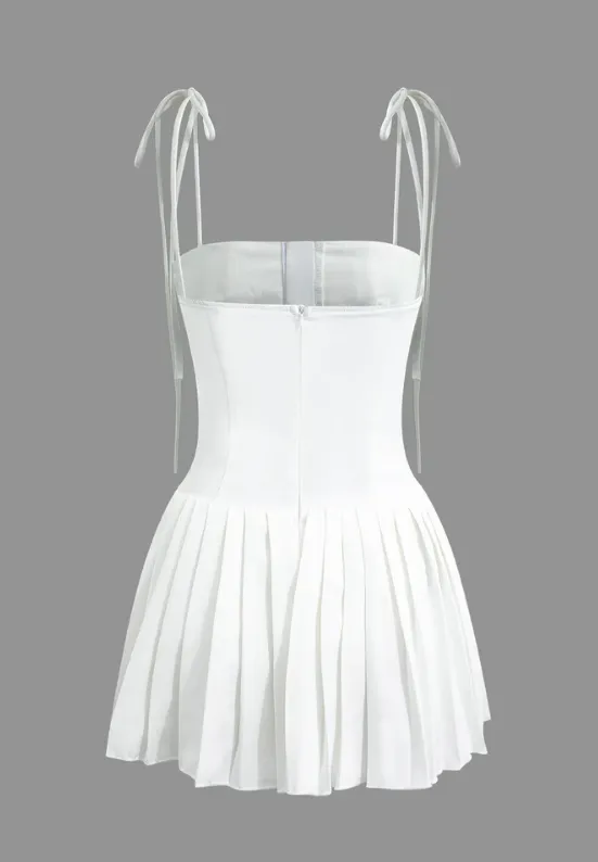 NEW Micas Hook And Eye Front Zip Up Back Pleated Cami Mini Dress, Sz XS, Retails $72
