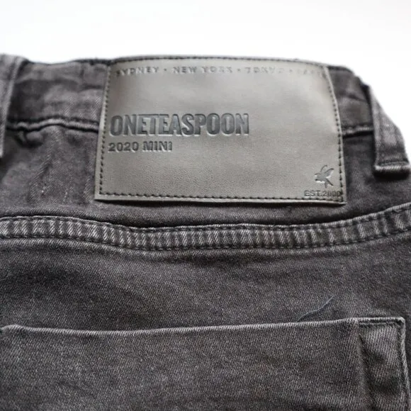 NEW  One Teaspoon Black Swan Mini Denim Skirt  size 25