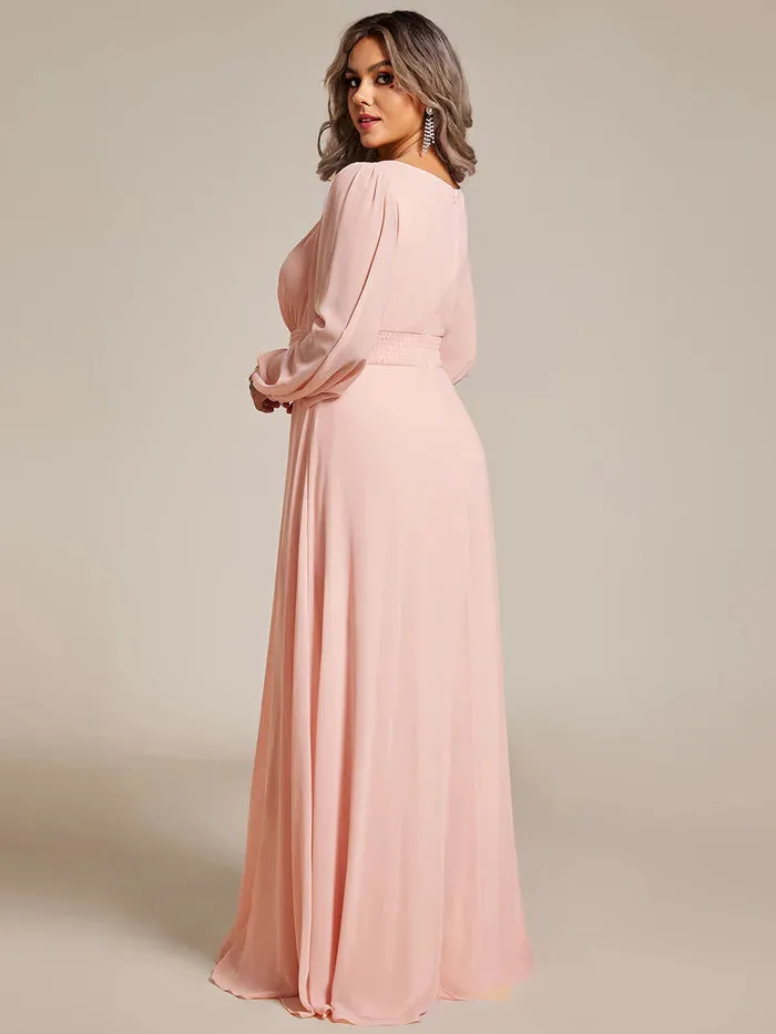 NEW Round Neck Dress with Long Lantern Sleeves, Corset style tie back, Pink, Sz 8, Retails $72