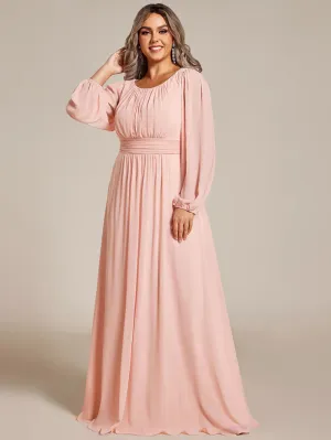 NEW Round Neck Dress with Long Lantern Sleeves, Corset style tie back, Pink, Sz 8, Retails $72