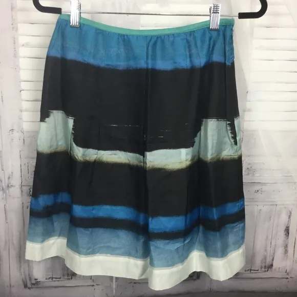 Nic Zoe Blue &amp; Black Aline Skirt NWT 4