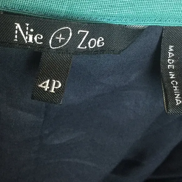 Nic Zoe Blue &amp; Black Aline Skirt NWT 4