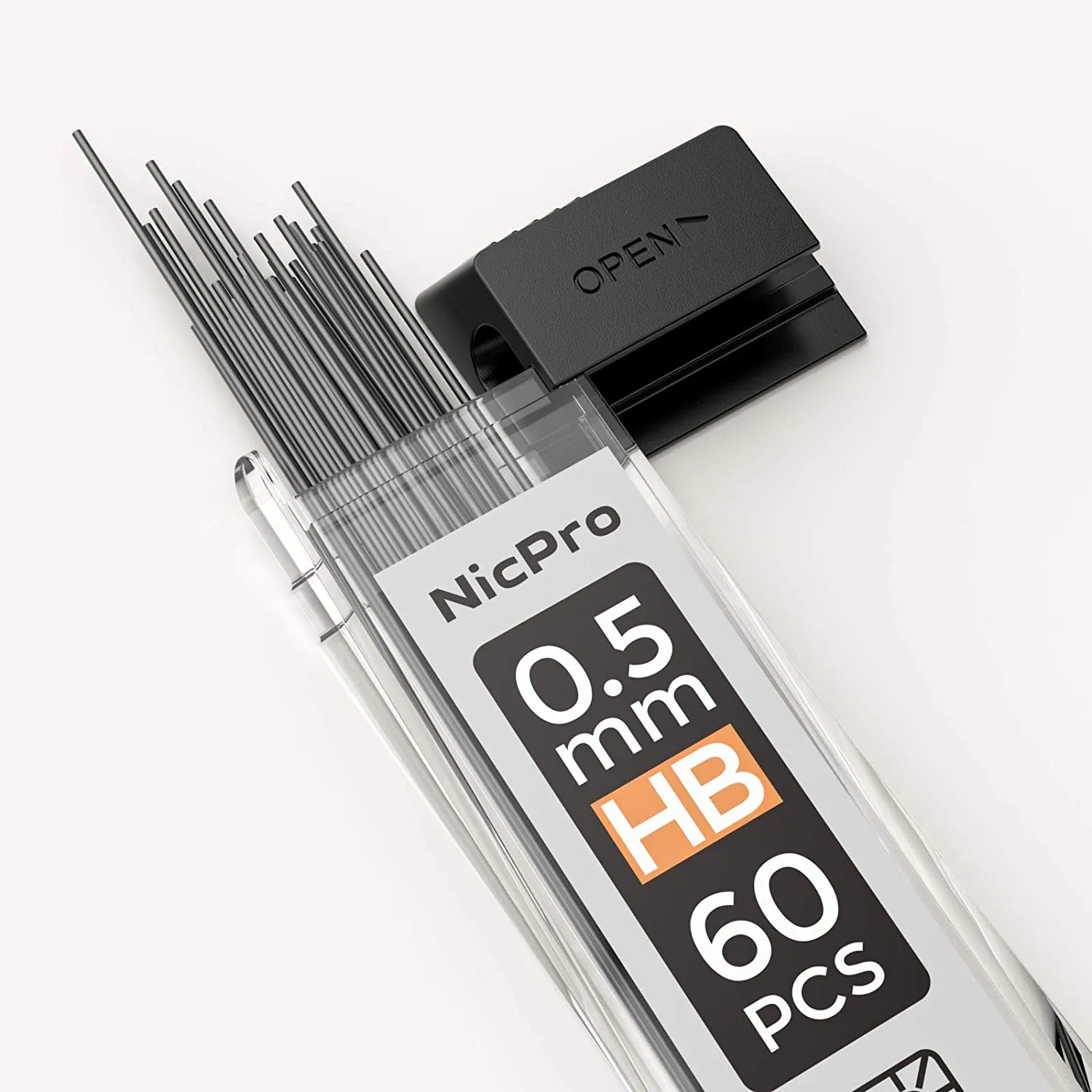 Nicpro 600 PCS Lead Refills 0.5mm HB #2 Break Resistant Mechanical Pencil Refills 0.5 mm, 60 Pack Per Tube, 10 Tubes