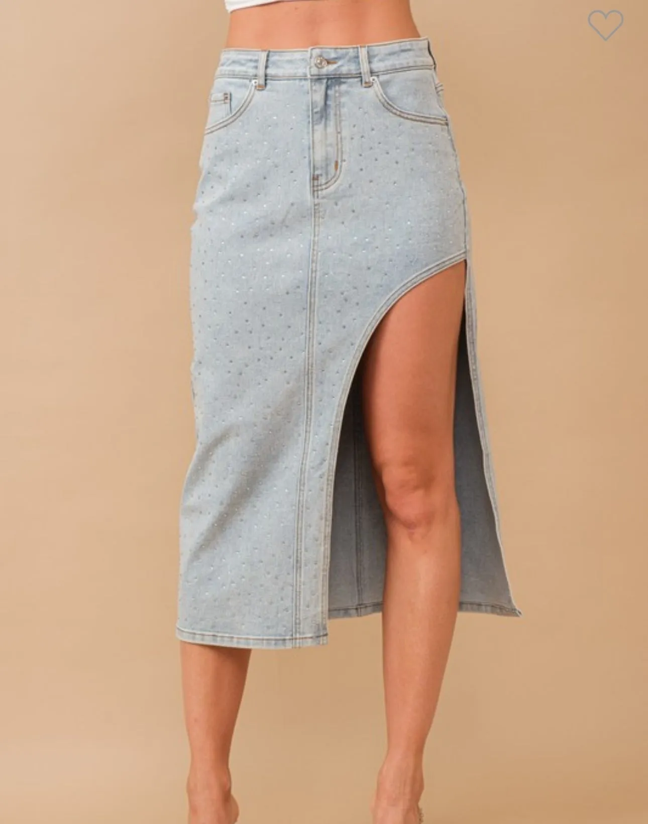 Nova Rhinestone Slit Skirt