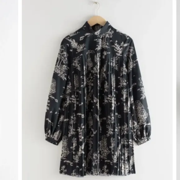 NWOT &amp; Other Stories Baroque Long Sleeve Pleated Dress - Very Demure &amp; Mindful