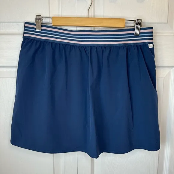 NWOT Johnny Was Calme Blue Endurance Tennis Skirt Skort Pleated Mini SZ.XL