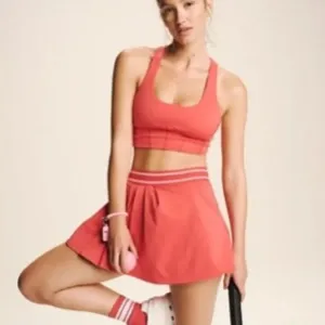 NWT $78 FREE PEOPLE ROUND ROBIN SKORT Skirt/Shorts Combo Red White FP Movement