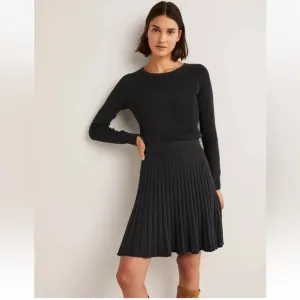 NWT Boden Pleated Knitted Mini Dress 12R Gray