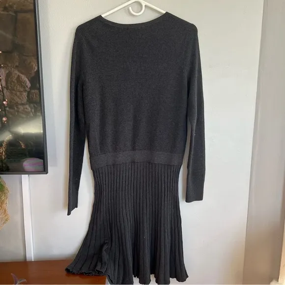 NWT Boden Pleated Knitted Mini Dress 12R Gray